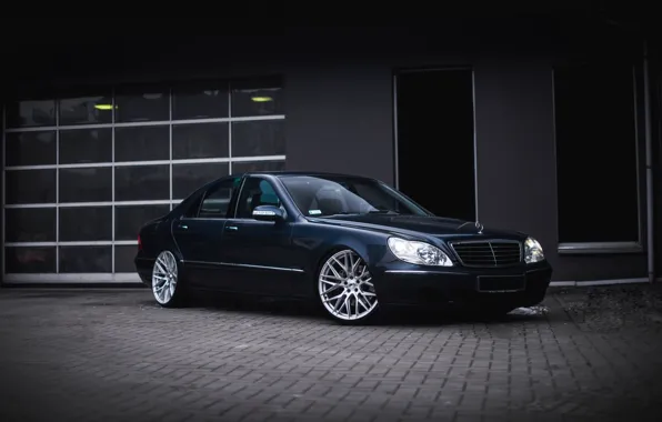 Картинка Windows, Mercedes, Black, Evening, Sedan, S500, W220