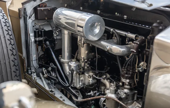 Continental, Rolls-Royce, Phantom II, ретро автомобили, 1933, Drophead Coupe, под капотом, retro cars