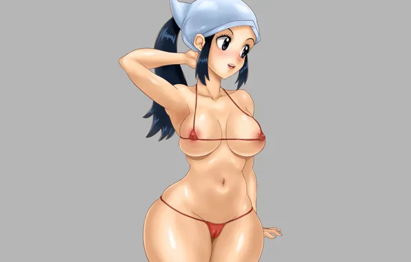 Girl, sexy, cleavage, erect nipples, long hair, boobs, anime, beautiful