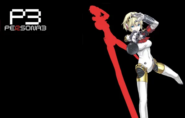 Взгляд, девушка, игра, аниме, арт, киборг, персона, Persona 3