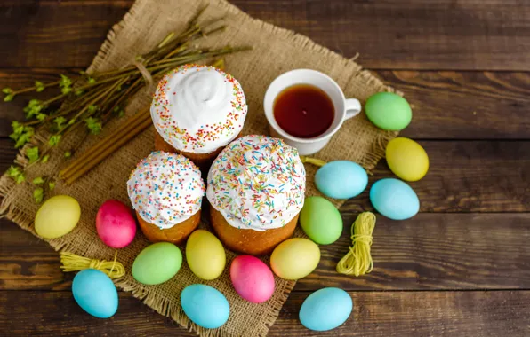 Картинка яйца, colorful, Пасха, happy, cake, кулич, wood, Easter