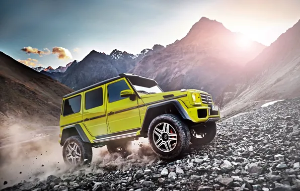 Car, Mercedes-Benz, Mercedes, rock, yellow, GLK, montain, Mercedes-Benz Glk