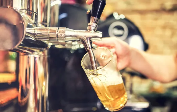 Beer, drink, hand, pour