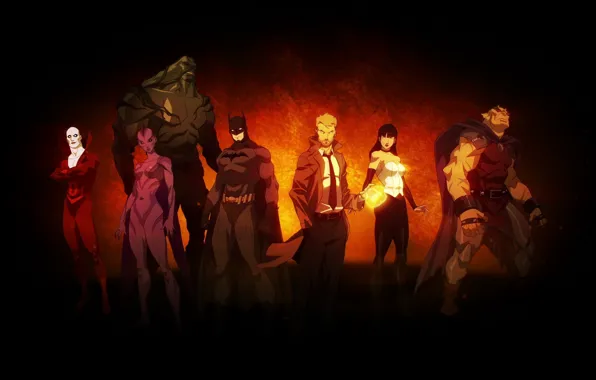 Картинка batman, бэтмен, демон, команда, орхидея, team, DC comics, Zatanna