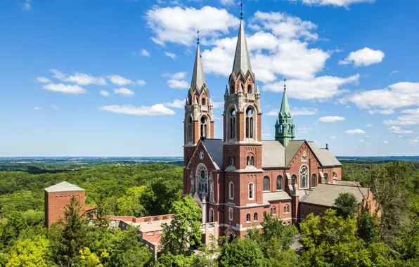 Картинка облака, церковь, США, Wisconsin