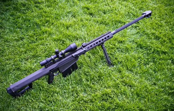 Трава, винтовка, снайперская, самозарядная, крупнокалиберная, Barrett M82