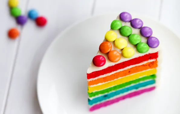 Радуга, colorful, торт, rainbow, cake, Happy, День Рождения, Birthday