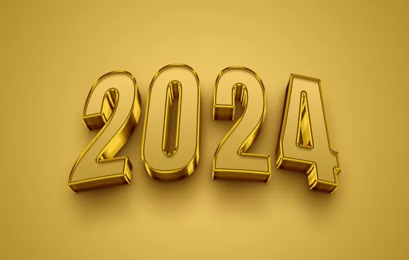 Цифры, Новый год, дата, 2024