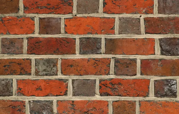 Картинка colorful, red, rustic, bricks, gray, dark red, wall of bricks