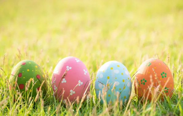 Картинка трава, яйца, весна, colorful, Пасха, grass, happy, spring
