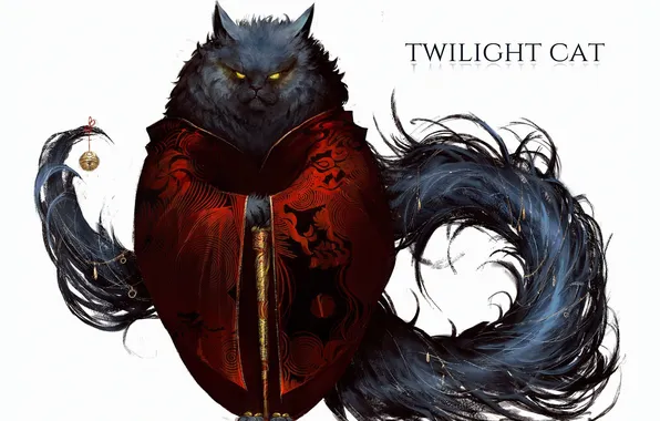 Кот, бубенчик, ханьфу, от панда, by panda