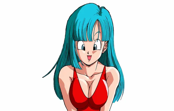 Girl, sexy, cleavage, long hair, boobs, anime, blue eyes, beautiful
