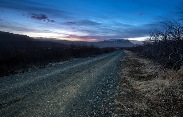 Картинка дорога, пейзаж, вечер