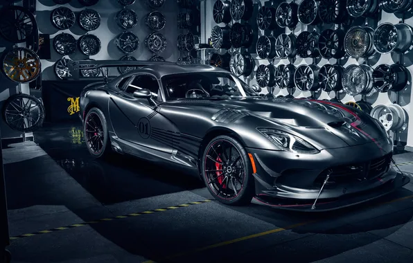 Картинка Dodge, black car, Dodge Viper ACR