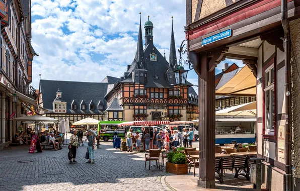 Картинка люди, Германия, Wernigerode, городская площадь