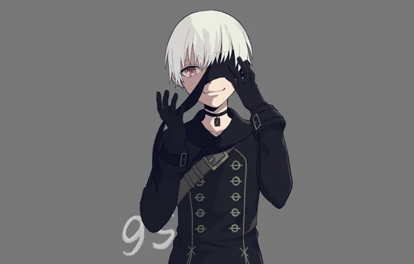 Мальчик, кулон, повязка на глаза, Nier Automata, YoRHa No 9 Type S