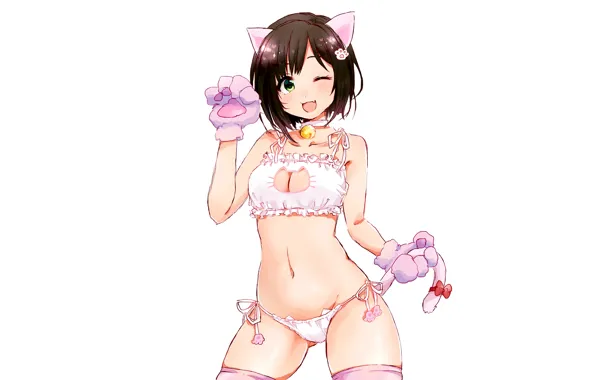 Girl, sexy, lingerie, bra, cleavage, panties, thighhighs, boobs