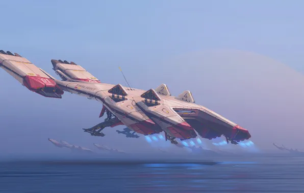 Twilight, Concept Art, Aircraft, Science Fiction, Transport & Vehicles, Ivan Tantsiura, by Ivan Tantsiura