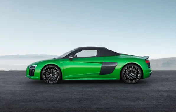 Car, Audi, green, Audi R8, Audi R8 Spyder, Audi R8 Spyder V10, Audi R8 Spyder …
