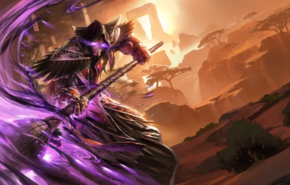 Арт, маг, art, mage, skin, Hearthstone, Medivh, Медив