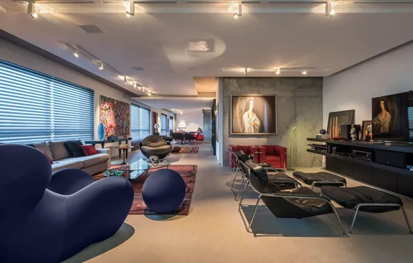 Дизайн, пространство, стиль, интерьер, гостиная, столовая, Apartment in Belo Horizonte, by 2arquitetos