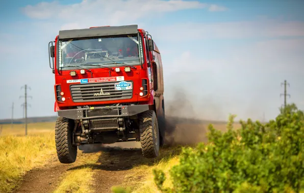 Красный, Спорт, Грузовик, Гонка, Rally, Ралли, Бездорожье, МАЗ