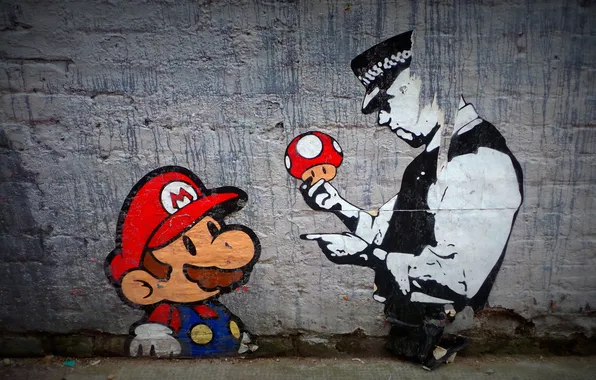 Art, Banksy, street, Бэнкси, mariobros