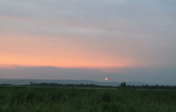 Закат, сопки, приамурье