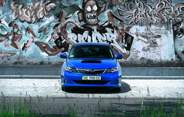 Subaru, синяя, auto, impreza, wrx sti