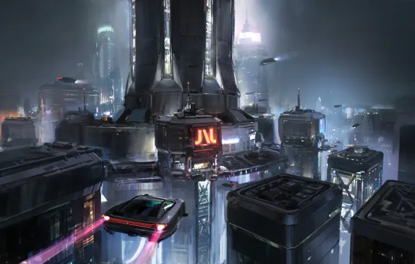 Город, Будущее, Машины, Здания, City, Арт, Фантастика, Science Fiction