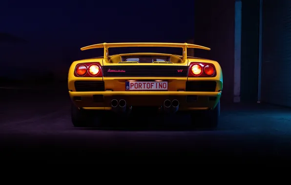 Картинка Lamborghini, Diablo, rear view, Lamborghini Diablo VT 6.0