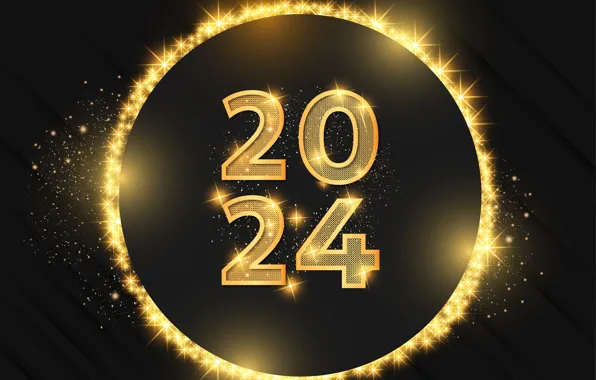 Цифры, Новый год, дата, 2024
