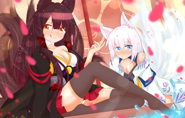 Kawaii, anime, asian, kimono, bishojo, seifuku, foxgirl, kitsune