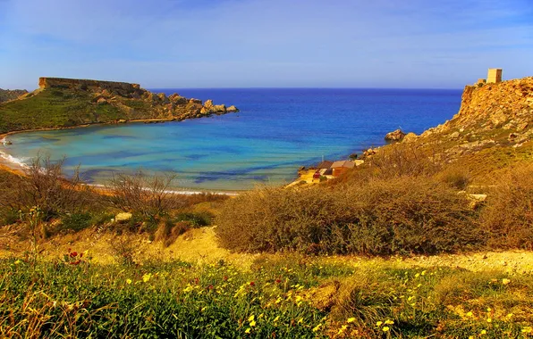 Картинка море, природа, фото, побережье, Мальта