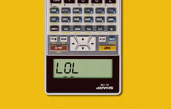 Art, Wallpaper, Yellow, Minimalism, Humor, Calculator, Matt Chase, SHARP EL-738