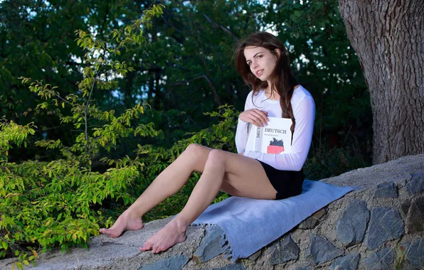 Long hair, nature, model, brunette, outside, gorgeous, photoshoot, posing