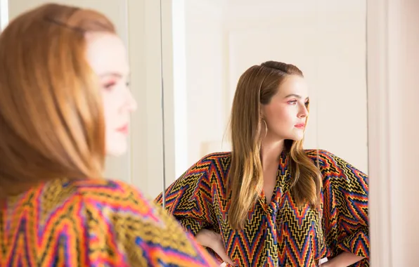 Поза, отражение, актриса, зеркало, шатенка, красотка, Zoey Deutch, Зои Дойч