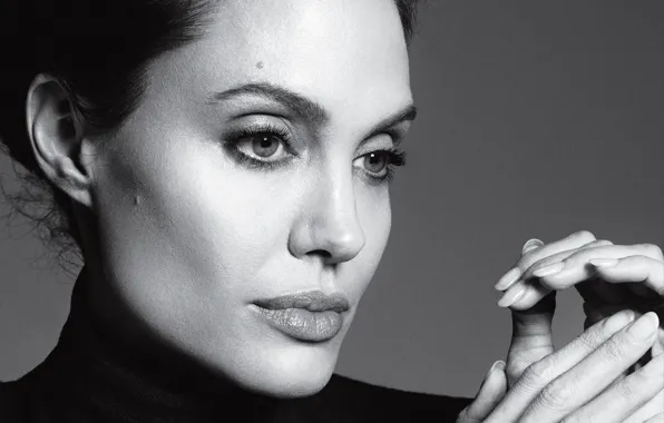Картинка лицо, фото, портрет, макияж, актриса, брюнетка, Анджелина Джоли, Angelina Jolie