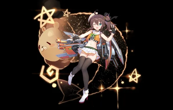 Girl, sexy, blouse, thighhighs, long hair, anime, beautiful, pretty