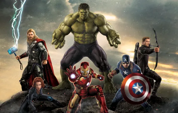 Картинка Scarlett Johansson, Girl, Heroes, Hulk, Lightning, the, Iron Man, The