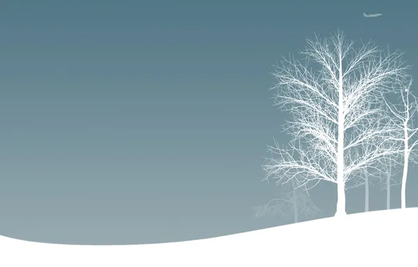 Картинка зима, снег, деревья, авиация, настроение, самолёты, зимние обои
