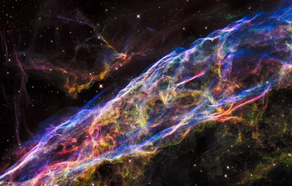 Картинка космос, звезды, или Рыбачья сеть, Туманность Вуаль, также Петля