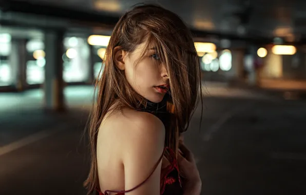 Картинка girl, long hair, brown hair, photo, photographer, blue eyes, model, bokeh, lips, face, portrait, mouth, …