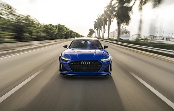 Картинка Audi, Blue, Face, Avant, RS6, Dynamic