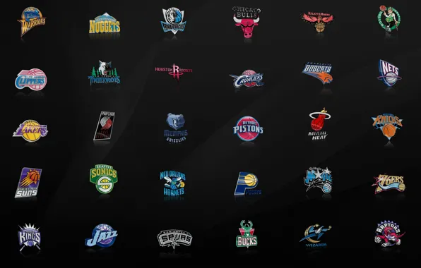 Логотип, Jazz, NBA, Lakers, Rockets, Bulls, Nuggets, Magic