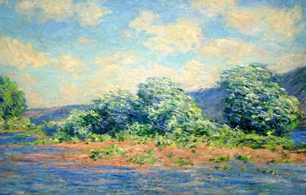 Картинка пейзаж, картина, Клод Моне, Сена в Порт-Вилле