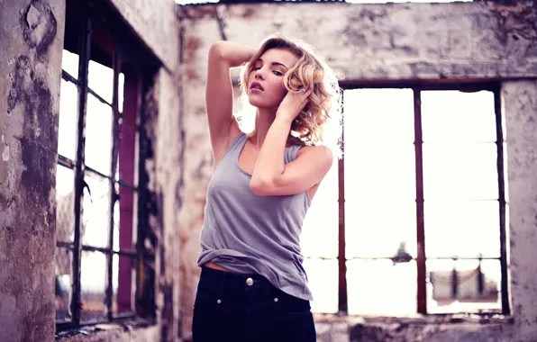 Взгляд, девушка, поза, окно, Rachel Ann Yampolsky