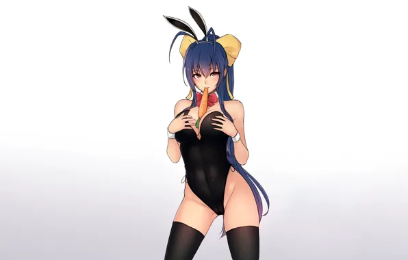 Girl, sexy, cleavage, thighhighs, long hair, boobs, anime, beautiful