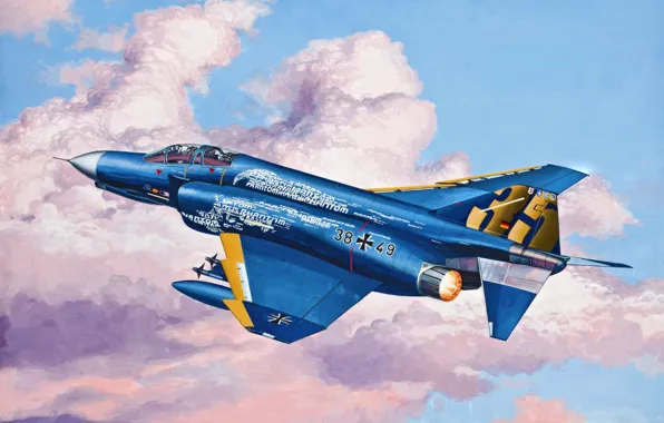 Картинка art, painting, jet, F-4 Phantom JG 71 Richthofen