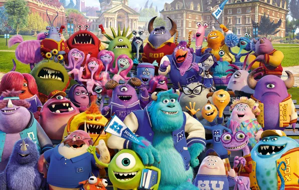 Картинка Color, Dean, 2013, Mike Wazowski, Monsters University, Movie, Monsters, Randall Boggs